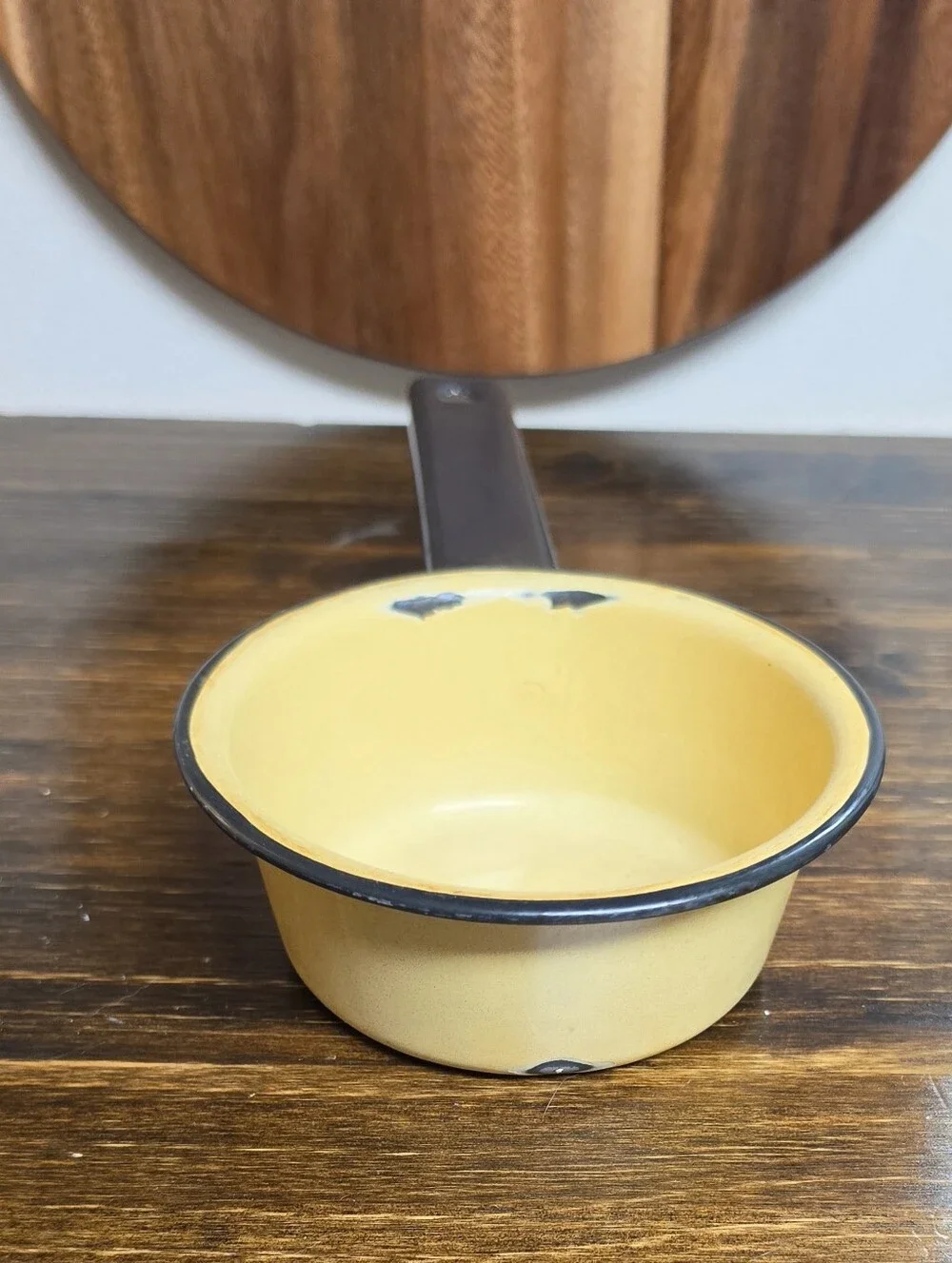 Vintage Yellow Metal Pots